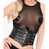 Kinky Diva Corset À Lacets et Sangles Cinchery Noir